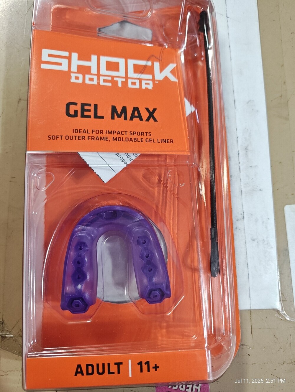Shock Doctor Gel Max Classic Mouth Guard - Adult 11+ Purple